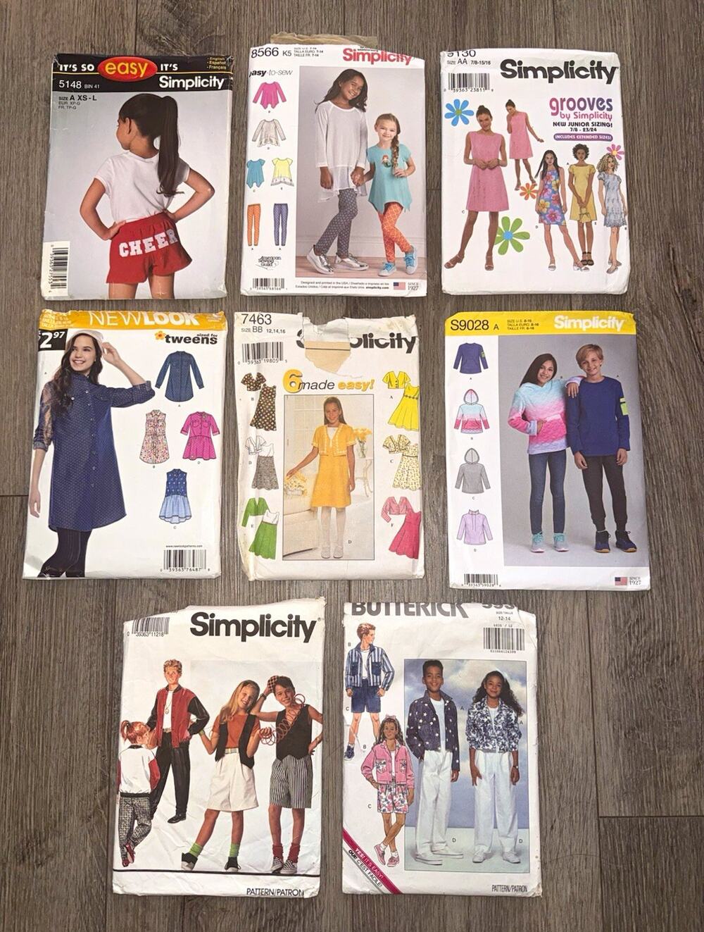 Lot of 8 Children's & Tweens Sewing Patterns Boys Girls Tops Bottoms Dresses